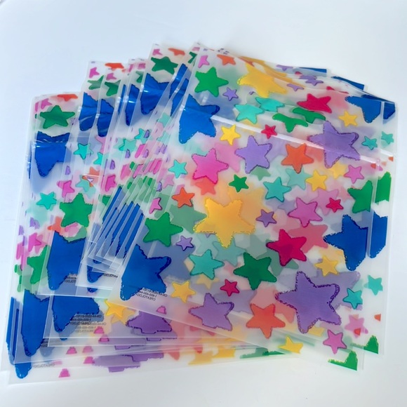 CLEARANCE 24 pcs Star Bags Clear Bags Loot Bags Favor Bags Treat 6.25x6.25" In. - Picture 2 of 7